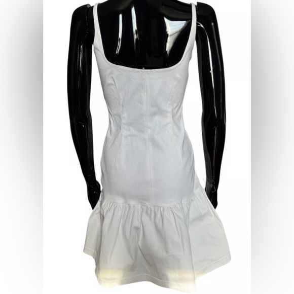 Prada White ruffle fit & flare Mini Dress S - Picture 3 of 11